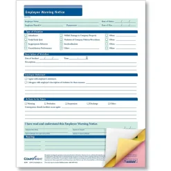 Medical Forms*ComplyRight 3-Part Employee Warning Notice, Carbonless, Pack of 50 (A2191)