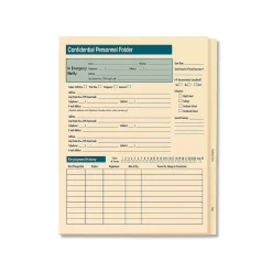 Hr Forms*ComplyRight 1-Part Personnel Folder, 25/Pack (A223)