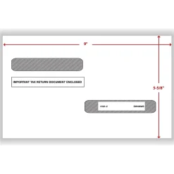 Tax Forms*ComplyRight Self Seal 1099-R Tax Double-Window Envelope, 5.63" x 9", White, 100/Pack (DW4MWS)