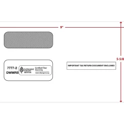 Outlet ComplyRight Self Seal Security Tinted Double-Window Tax Envelopes, White, 25/Pack (7777225)