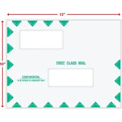 New ComplyRight Self-Seal Tax Envelope, 10" x 13", White/Green, 50/Pack (PEB02)