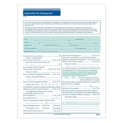 Hr Forms*ComplyRight â„¢ 50-State Job Application (Long Form), Pack of 50 (A0019)