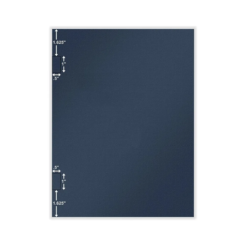 Pocket Folders|ComplyRight Tax Presentation Folder with Side-Staple Tabs, Navy Blue, 50/Pack (PNSS2)