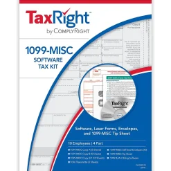 Tax Forms*ComplyRight TaxRight 2024 1099-MISC Tax Form Tax Forms, Envelopes, TipSheet & Software, 4-Part, 10/Pack (SC6103ES10)