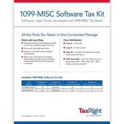 Tax Forms*ComplyRight TaxRight 2024 1099-MISC Tax Form Tax Forms, Envelopes, TipSheet & Software, 4-Part, 10/Pack (SC6103ES10)