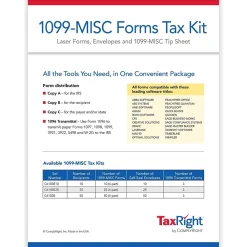 Tax Forms*ComplyRight TaxRight 2024 1099-MISC Tax Form Tax Form Set with Envelopes, 4-Part, 10/Pack (SC6103E10)
