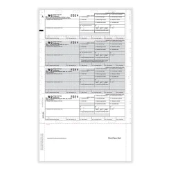 Tax Forms*ComplyRight W-2 Tax Form, Horizontal, Pressure-Seal, 4-U, 500/Pack (5228)