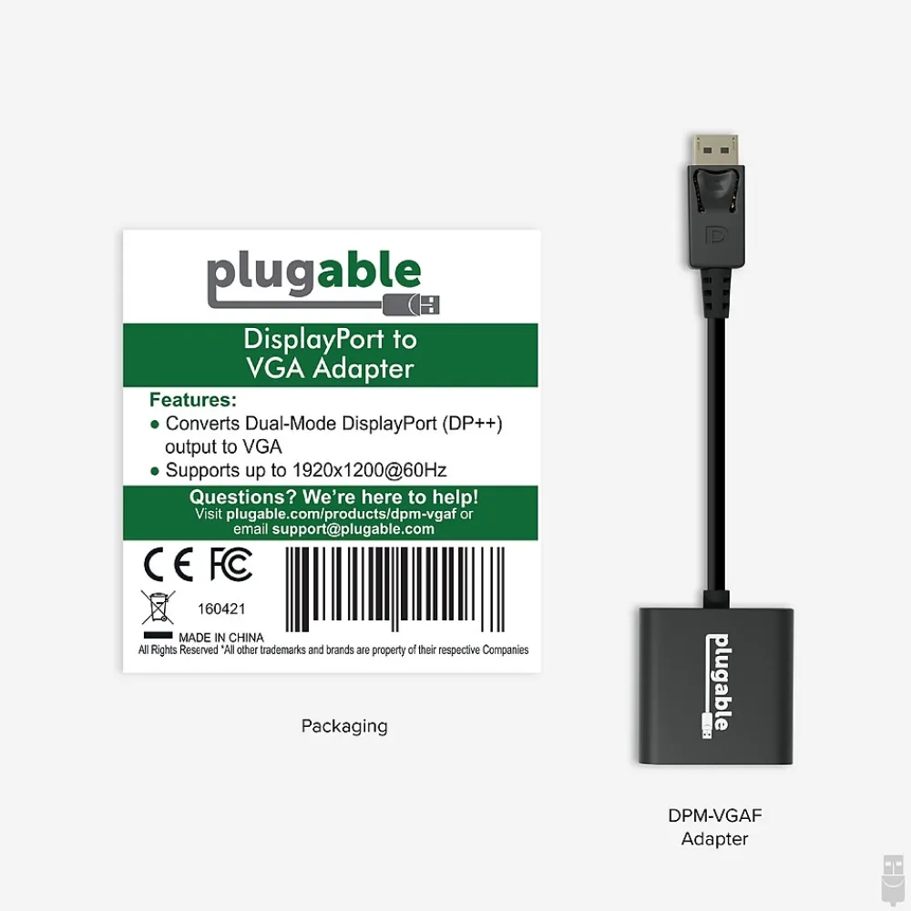 Plugable Comprehensive DPM-VGAF DisplayPort/VGA Audio/Video Cable