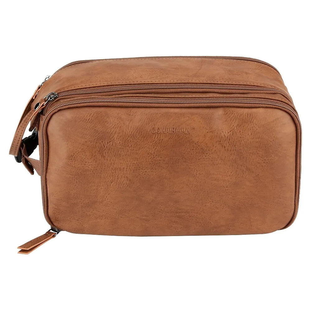 11" Faux Leather Travel Organizer, Brown (A29854)<Conair Clearance