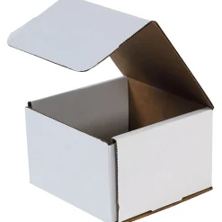 Discount Unbranded Corrugated Mailers, 7" x 7" x 3", White, 50/Bundle (M773)