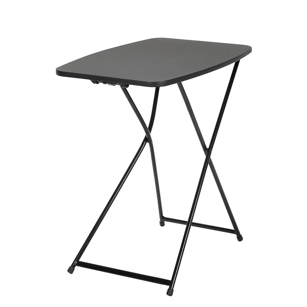 Folding Tables*Cosco 18” x 26” Indoor Outdoor Adjustable Height Personal Folding Tailgate Table, Black, 2 pack (37129BLK2E)