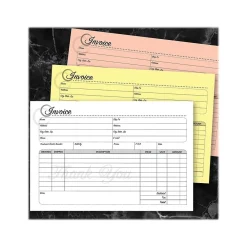 Business Forms*Cosco Artistic 3-Part Carbonless Invoices, 5.4" x 8.5", 50 Sets/Book (074008)