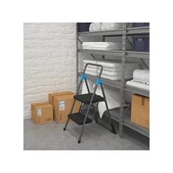 Cosco Commercial 2-Step Folding Stool, 300 lb Capacity, Gray (CSC11829GGB)