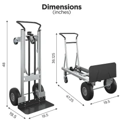 Cosco Convertible Hand Truck, 1000/800 lb. Capacity, Aluminum (12204ASB1E)