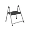 Cosco Folding Step Stool, 1-Step, 200 lb Capacity, 9.9" Working Height, Platinum/Black (11014PBL1E)