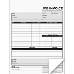 Business Forms*Cosco 2-Part Carbonless Job Invoice, 8.5