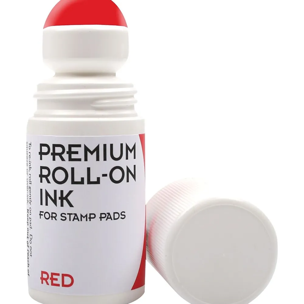 Stamps & Stamp Pads|Cosco Roll-On, Red Ink (030260)