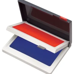 Stamps & Stamp Pads|Cosco Two-Color Felt Stamp Pads, Red/Blue Ink (090429)