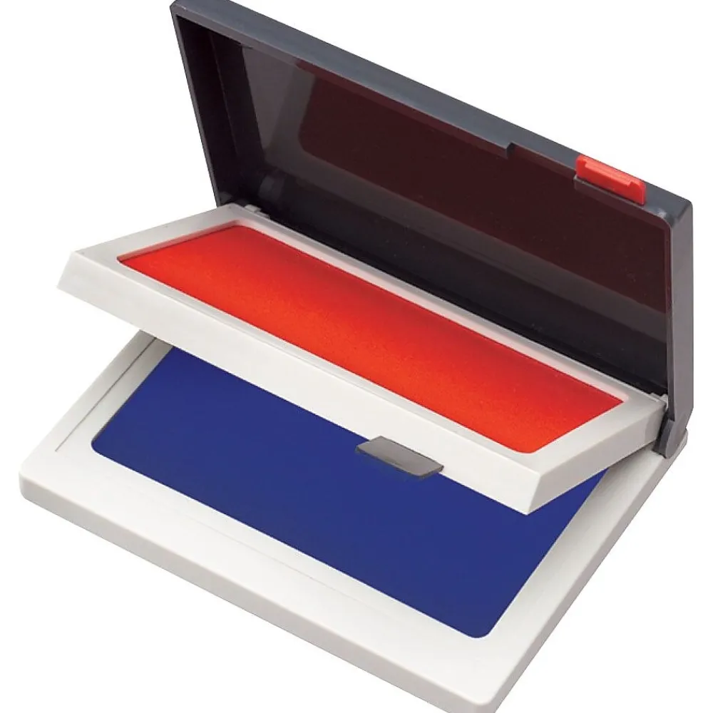 Stamps & Stamp Pads|Cosco Two-Color Felt Stamp Pads, Red/Blue Ink (090429)
