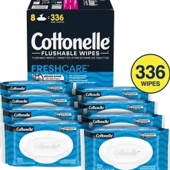 Flushable Toilet Paper Wipe, White, 42 Sheets/Pack, 8 Packs/Carton (51826)<Cottonelle Clearance