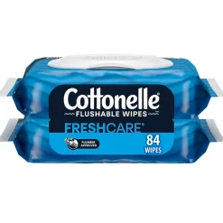 Flushable Wet Wipes, 42 Wipes/Pack, 2 Pack (35970)<Cottonelle Hot