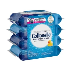 Fresh Care Flushable Wet Wipe, White, 42 Wipes/Pack, 4 Packs/Case (54495)<Cottonelle Best