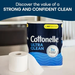 Ultra CleanCare 1-Ply Standard Toilet Paper, White, 312 Sheets/Roll, 24 Mega Rolls/Pack (53757)<Cottonelle Online