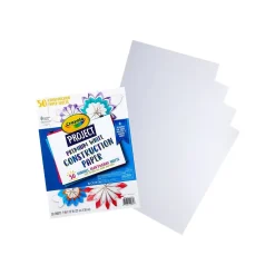 Construction Paper*Crayola Project Premium Construction Paper, White, 50/Pack (99-0081)