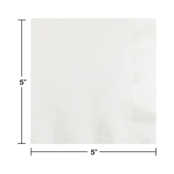 Creative Converting Touch of Color Beverage Napkin, 2-ply, White, 600 Napkins/Pack (DTC259000BNAP)