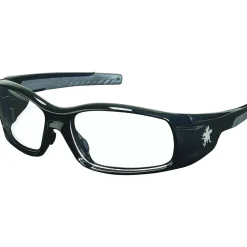 Crews Swagger Brash Look Polycarbonate Dual Lens Safety Glasses, Black/Clear (SR110)