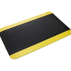 Crown Mats Industrial Deck Plate Anti-Fatigue Mat, 3 x 12, Black/Yellow (CD 0312YB)