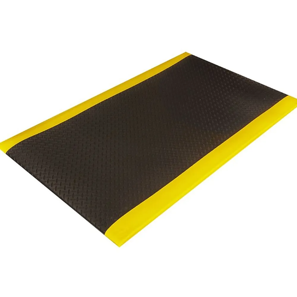 Crown Mats Wear-Bond Tuff-Spun Anti-Fatigue Mat, 36" x 60", Black/Yellow (WB 0035YD)