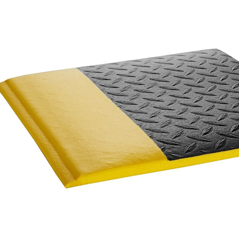 Crown Mats Wear-Bond Tuff-Spun Anti-Fatigue Mat, 24" x 36", Black/Yellow (WB 0023YD)