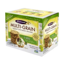Crunchmaster Gluten Free 5-Seed Crackers, Two 10 oz. Bags/Pack (220-00757)