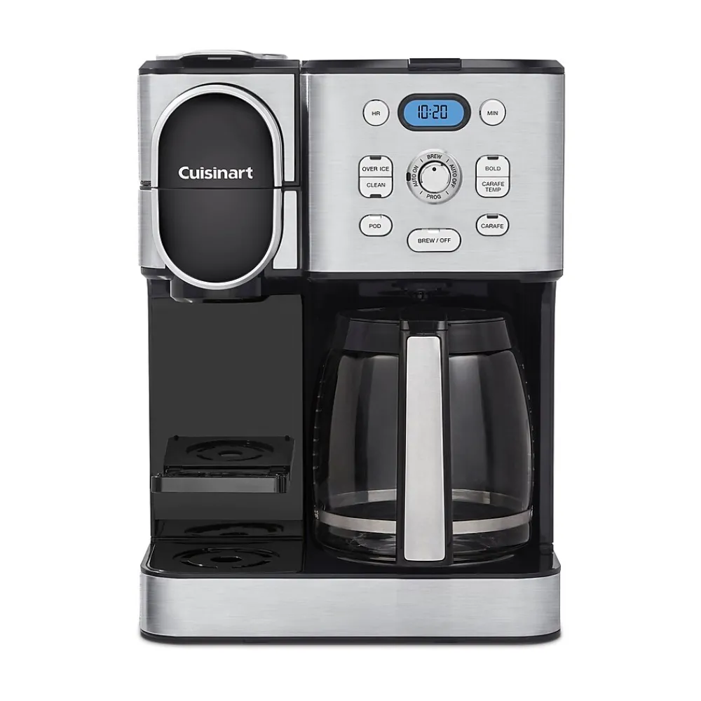 Cuisinart 12-Cups Single Serve & Automatic Drip Coffee Maker, Stainless Steel (SS-16)