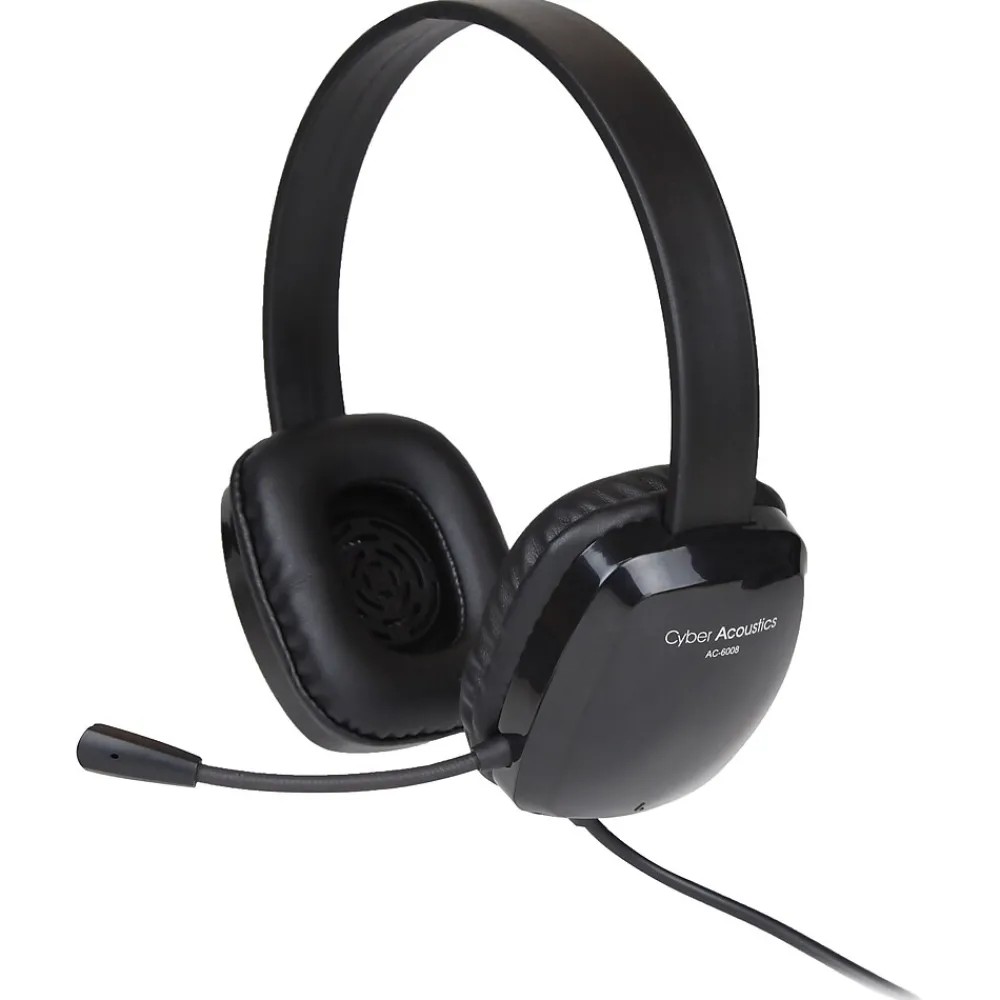 Outlet Cyber Acoustics AC Stereo Computer Headset, Over-the-Head, Black (AC-6008)