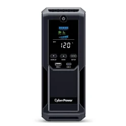 CyberPower Intelligent LCD UPS System, 1500VA/900W, 12 Outlets, 2 USB Ports, AVR, Mini Tower, Black (CP1500AVRLCD3)