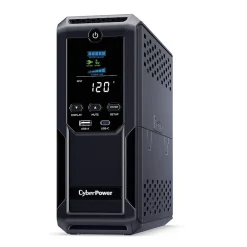 CyberPower Intelligent LCD UPS System, 1500VA/900W, 12 Outlets, 2 USB Ports, AVR, Mini Tower, Black (CP1500AVRLCD3)