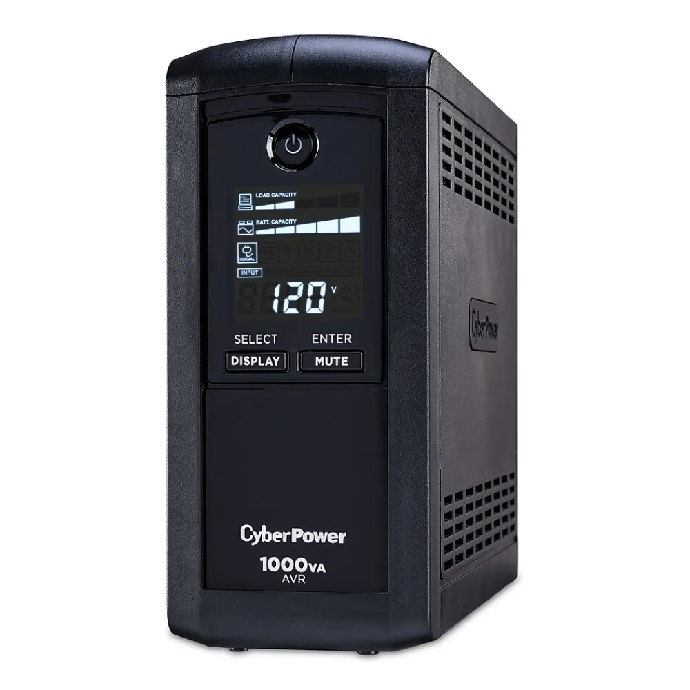 CyberPower Intelligent 1000VA UPS Battery Backup and Surge Protector, 9-Outlets, Black (CP1000AVRLCD)