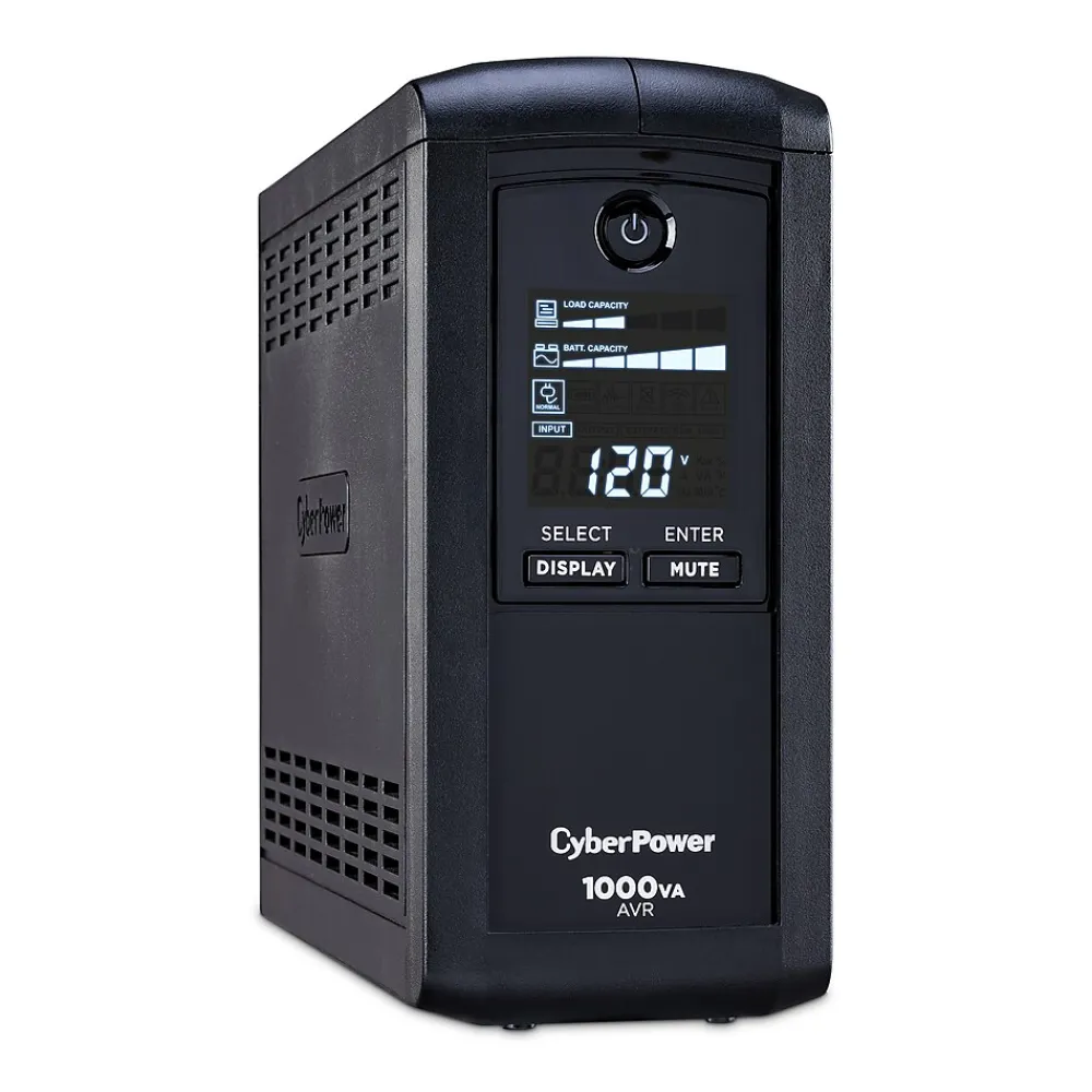 CyberPower Intelligent 1000VA UPS Battery Backup and Surge Protector, 9-Outlets, Black (CP1000AVRLCD)
