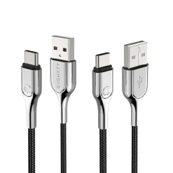 Cygnett Armored 3.1 USB-C to USB-A Charge and Sync Cable, 3', Black (CY2679PCUSA)