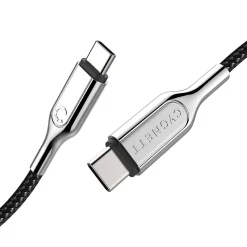 Armored 2.0 USB-C to USB-C Charge and Sync Cable, 3', Black (CY2677PCTYC)<Cygnett Hot