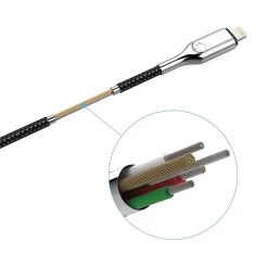 Armored Lightning to USB-C Charge and Sync Cable, 6', Black (CY2801PCCCL)<Cygnett Outlet