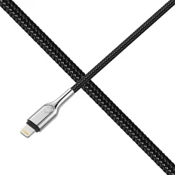 Armored Lightning to USB-A Charge and Sync Cable, 3.28', Black (CY2669PCCAL)<Cygnett Online