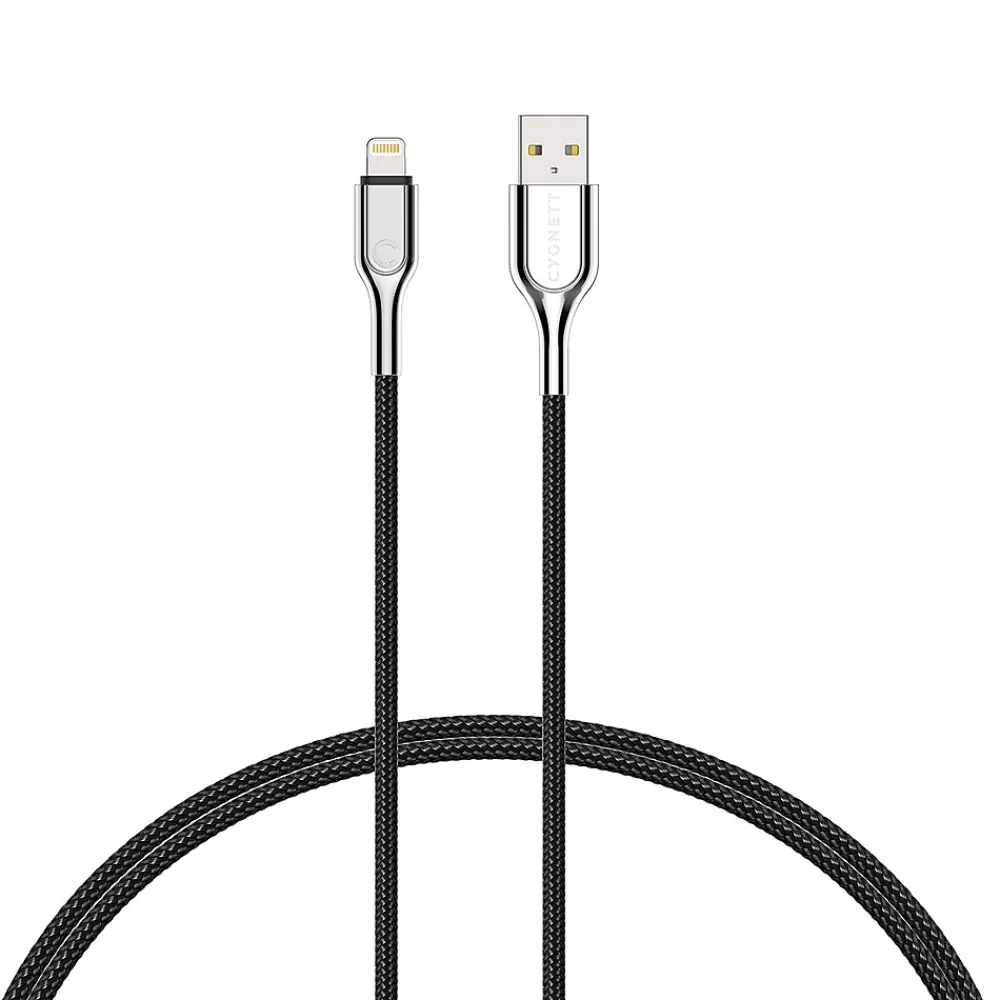 Armored Lightning to USB Charge and Sync Cable, 6', Black (CY2670PCCAL)<Cygnett Best