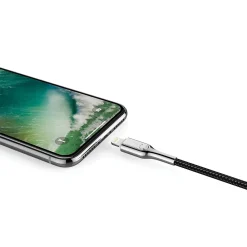 Armored Lightning to USB Charge and Sync Cable, 6', Black (CY2670PCCAL)<Cygnett Best