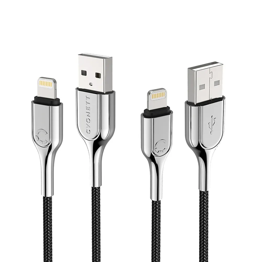 Armored Lightning to USB Charge and Sync Cable, 6', Black (CY2670PCCAL)<Cygnett Best
