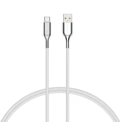 Charge and Sync Cable, Armored 2.0 USB-C to USB-A Cable, 3' White (CY2697PCUSA)<Cygnett New