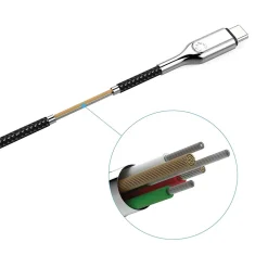 Charge and Sync Cable, Armored 2.0 USB-C to USB-A Cable, 3', Black (CY2681PCUSA)<Cygnett Sale