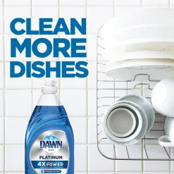 Platinum Liquid Dish Soap with Sponge, Refreshing Rain, 24 fl oz., 3/Carton (49041)<Dawn Hot